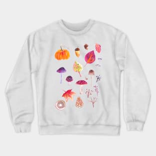 Watercolor Autumnal Pattern Crewneck Sweatshirt